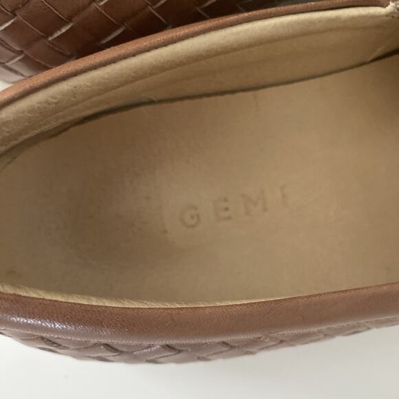 M. Gemi Cherchio Sneaker Saddle Brown Woven Leather Slip On Flat Round Toe 36 - Picture 7 of 12